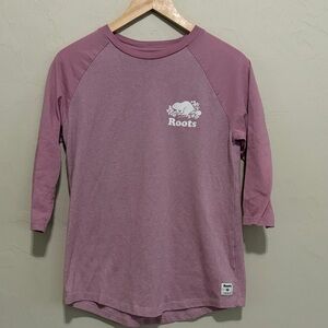 Roots Women’s Long Sleeve Baseball Tee - Mauve
